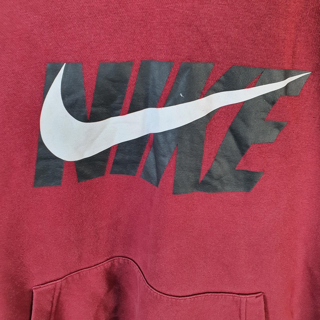 Vintage Nike Club Spellout Hoodie Men’s Large Red Swoosh Y2K Pullover