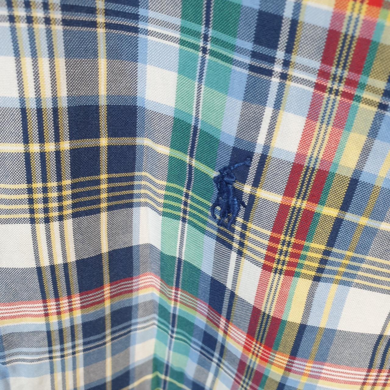 Vintage Ralph Lauren Button Down Shirt Men’s Medium Checkered Custom Fit Pony Cotton