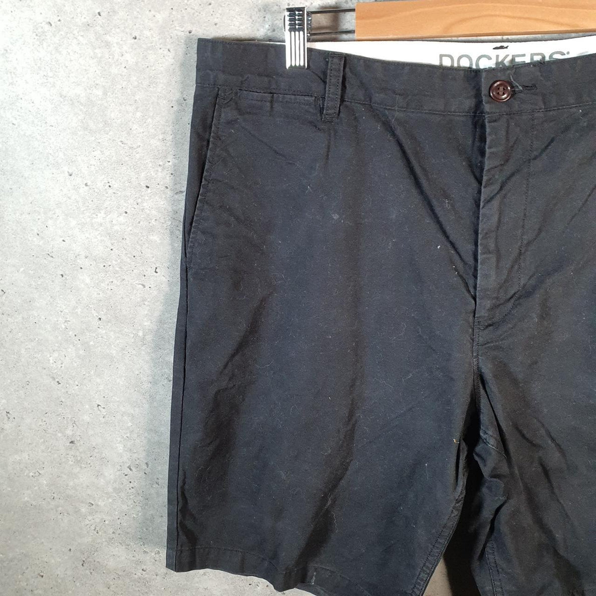 Vintage Dockers Chino Shorts Jorts Cargo Men’s W38 Black Baggy Cotton A4424