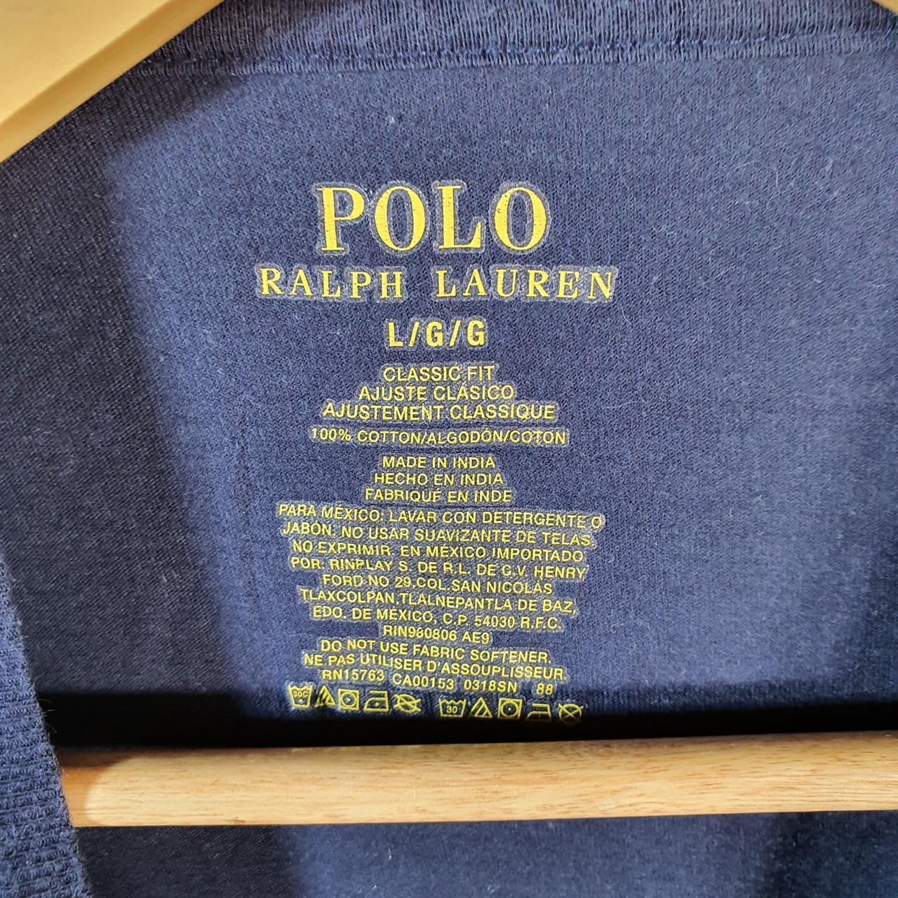 Vintage Ralph Lauren Polo T Shirt Men’s Large Blue Embroidered Classic Fit Pony C9076