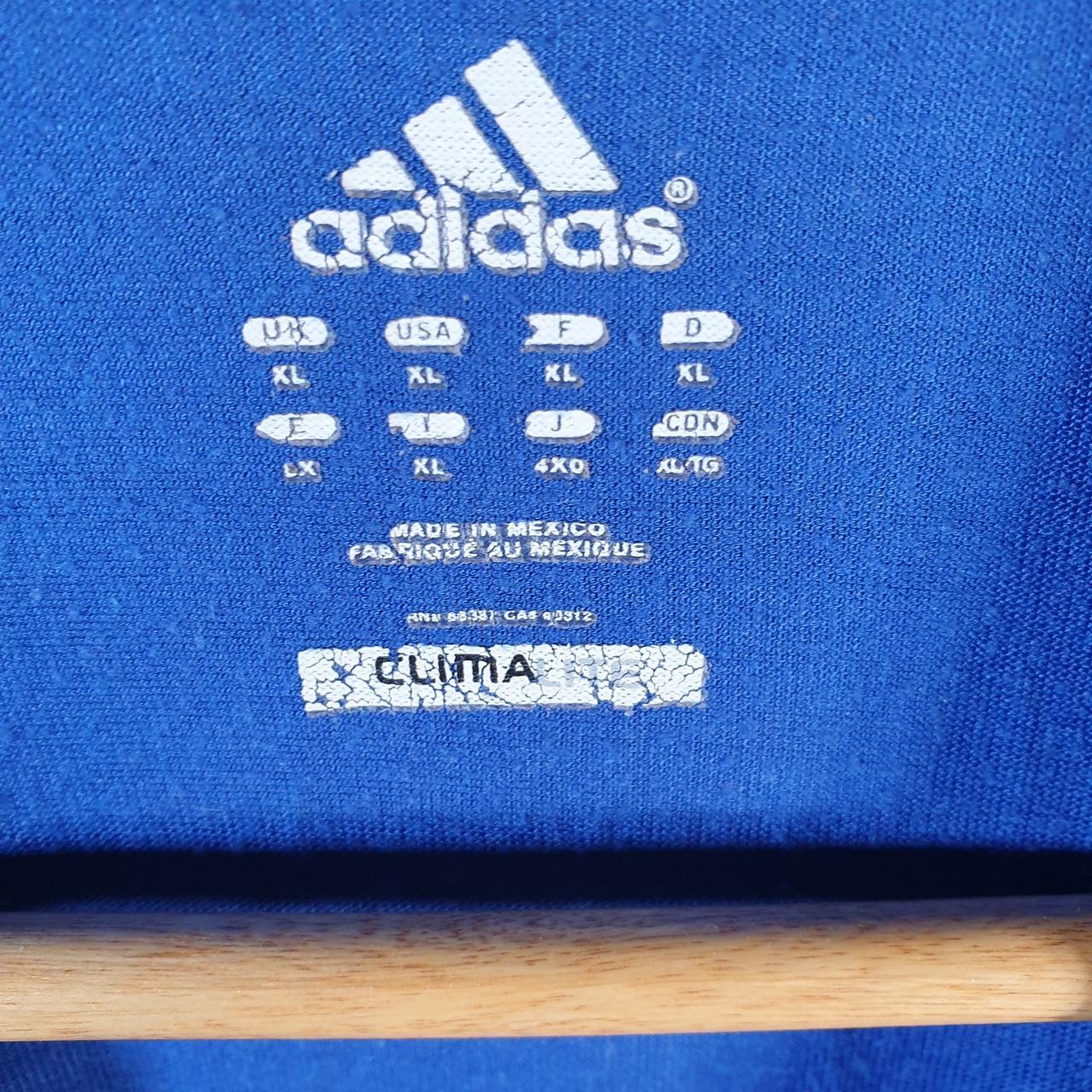 Vintage Adidas Spellout Climalite T Shirt Men’s XL Blue Three Stripes Athletic