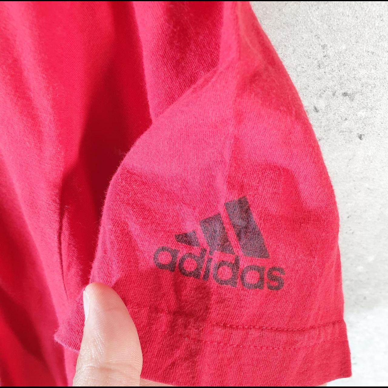 Vintage Adidas Retro Derrick Rose T Shirt Mens Large Red Three Stripes Logo Athletic