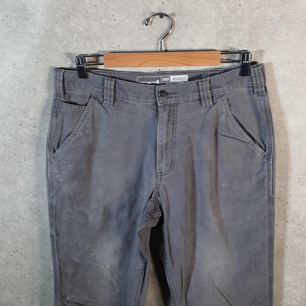 Vintage Carhartt Carpenter Trousers Mens W32 L30 Grey Relaxed Fit Workwear Thrashed