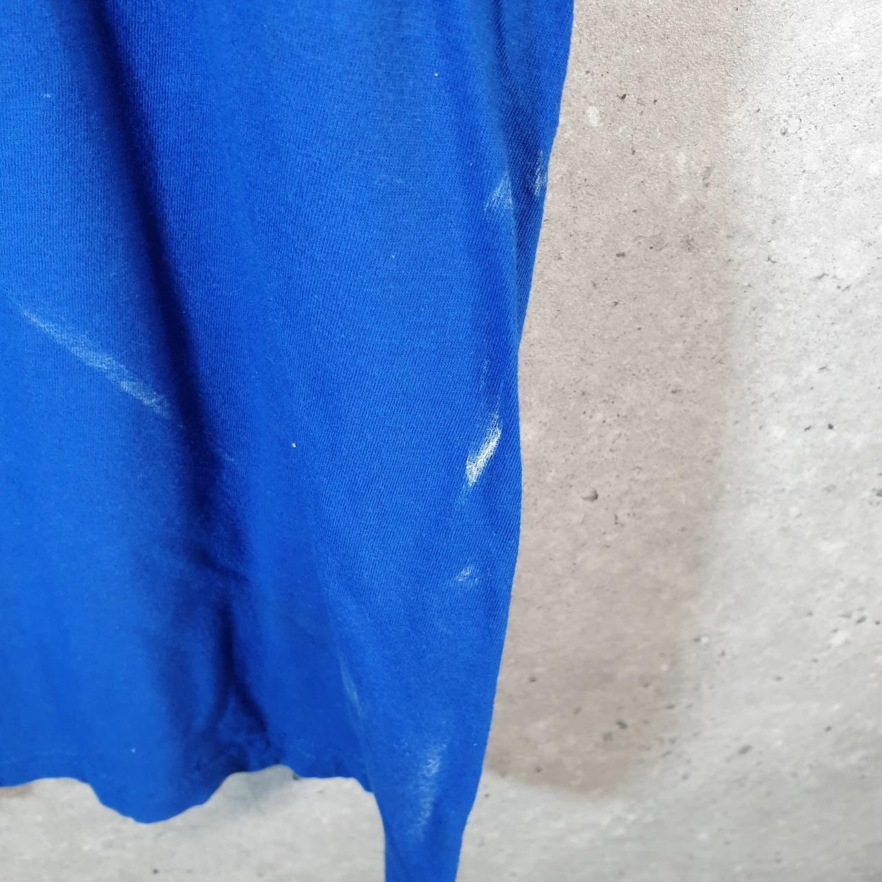 Vintage Adidas Amplifier Spellout T Shirt Men’s Medium Blue Three Stripes Logo Athletic