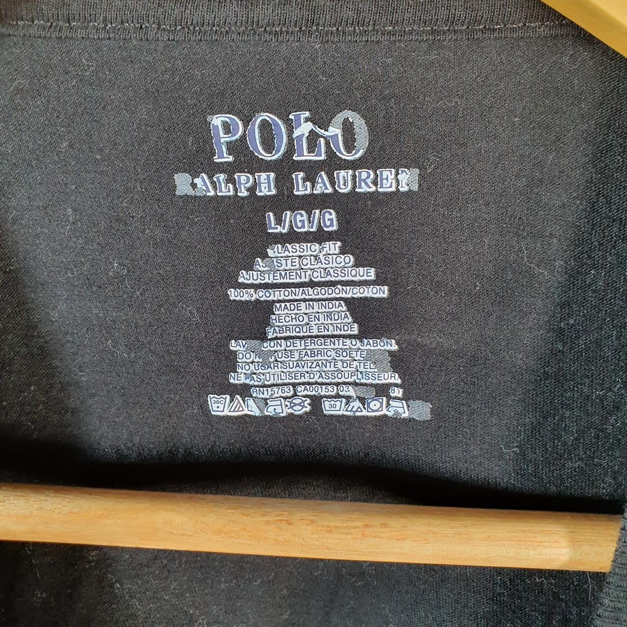 Vintage Ralph Lauren Polo Sport T Shirt Men’s Large Black Classic Fit Embroidered Pony C8634