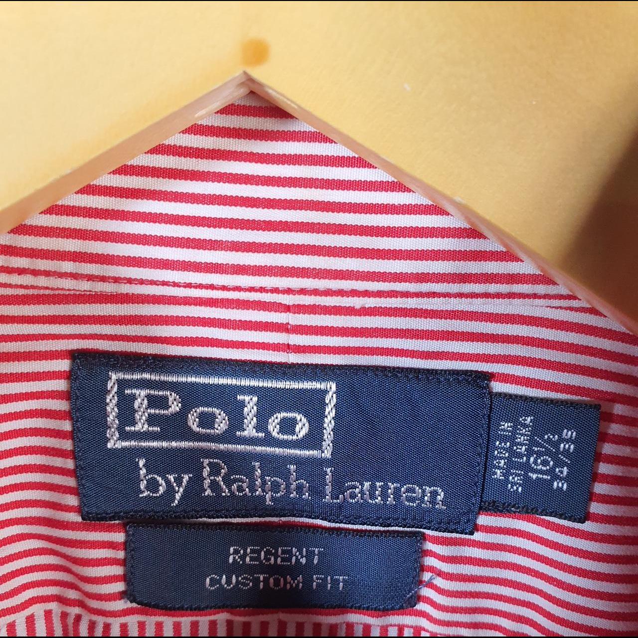 Vintage Ralph Lauren Button Down Shirt Men’s XL Red Striped Regent Custom Fit Cotton