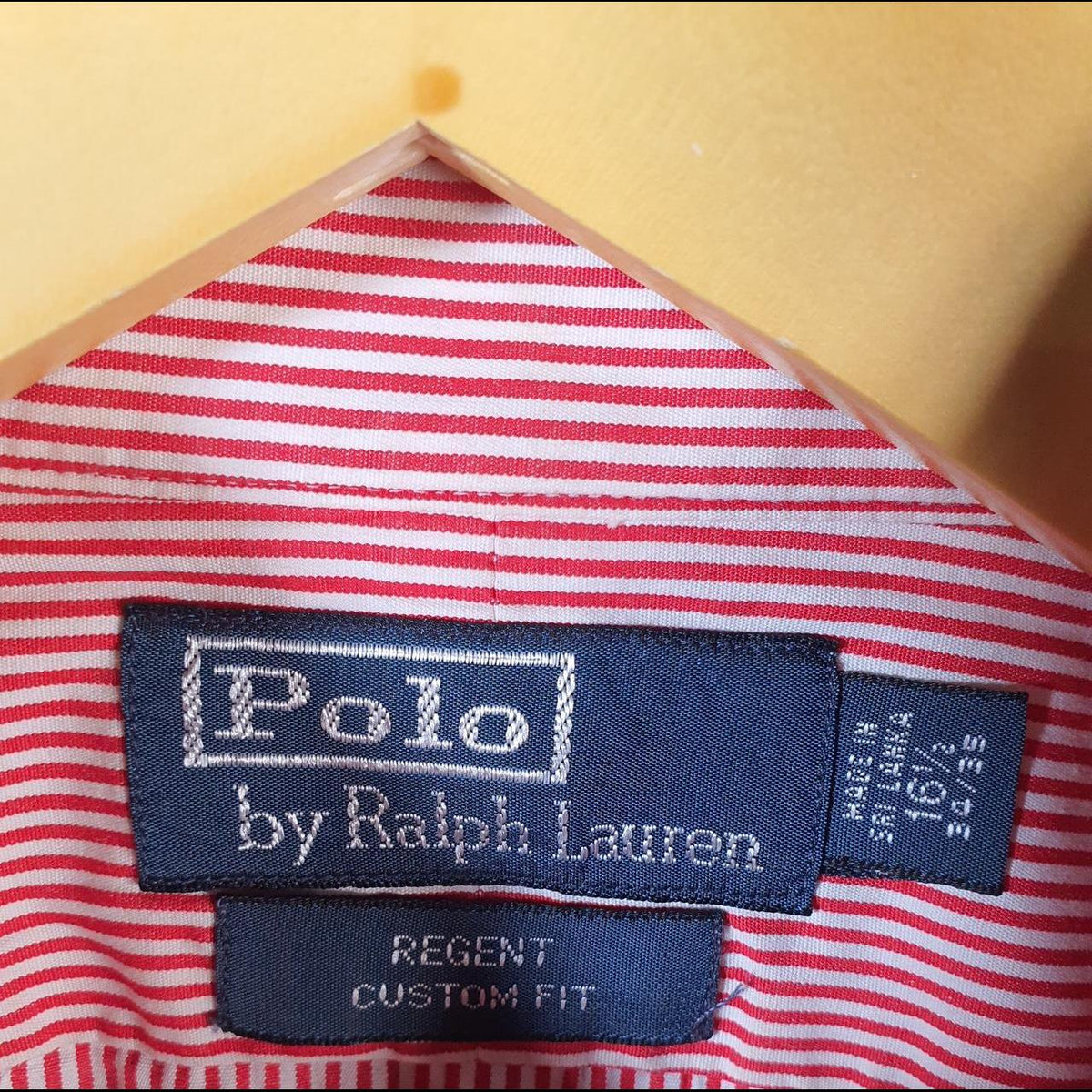 Vintage Ralph Lauren Button Down Shirt Men’s XL Red Striped Regent Custom Fit Cotton
