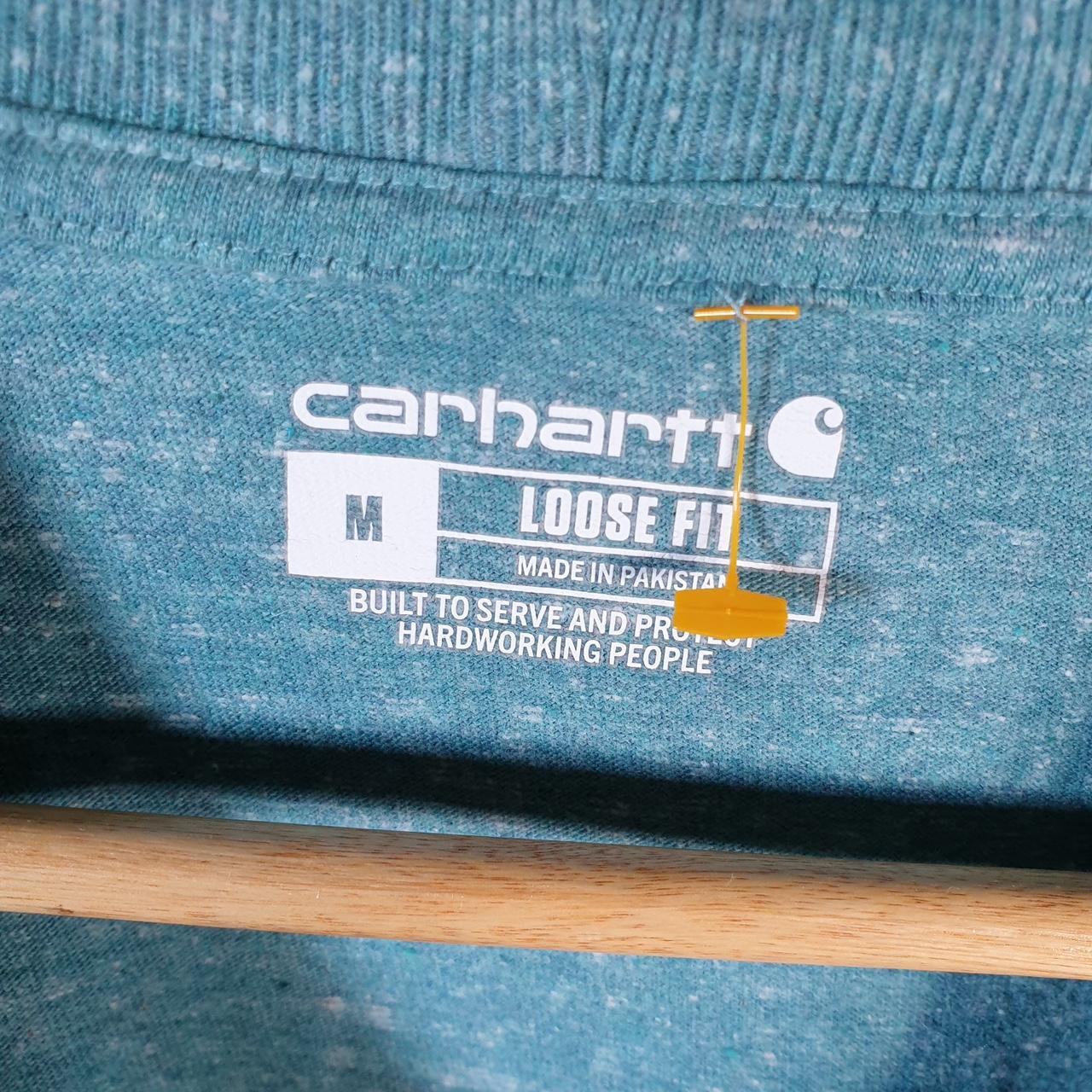 Vintage Carhartt Pocket T Shirt Men’s Medium Blue Workwear Chore Utility Loose Fit C9333