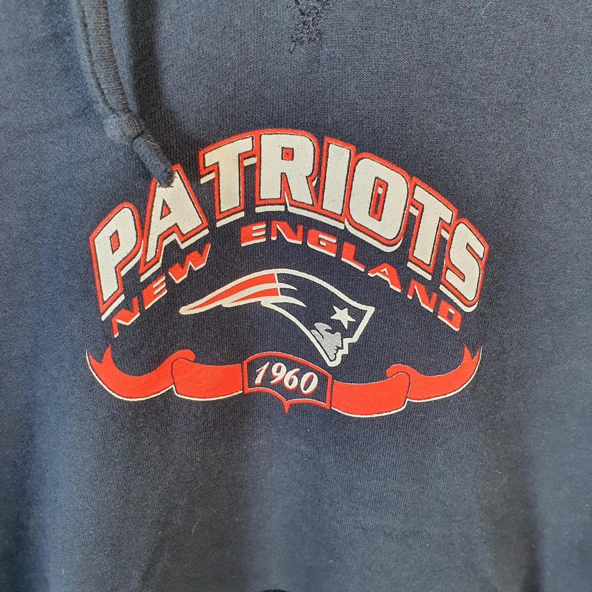 Vintage NFL New England Patriots Hoodie Womens XL Navy Blue Pullover USA Pro Sport