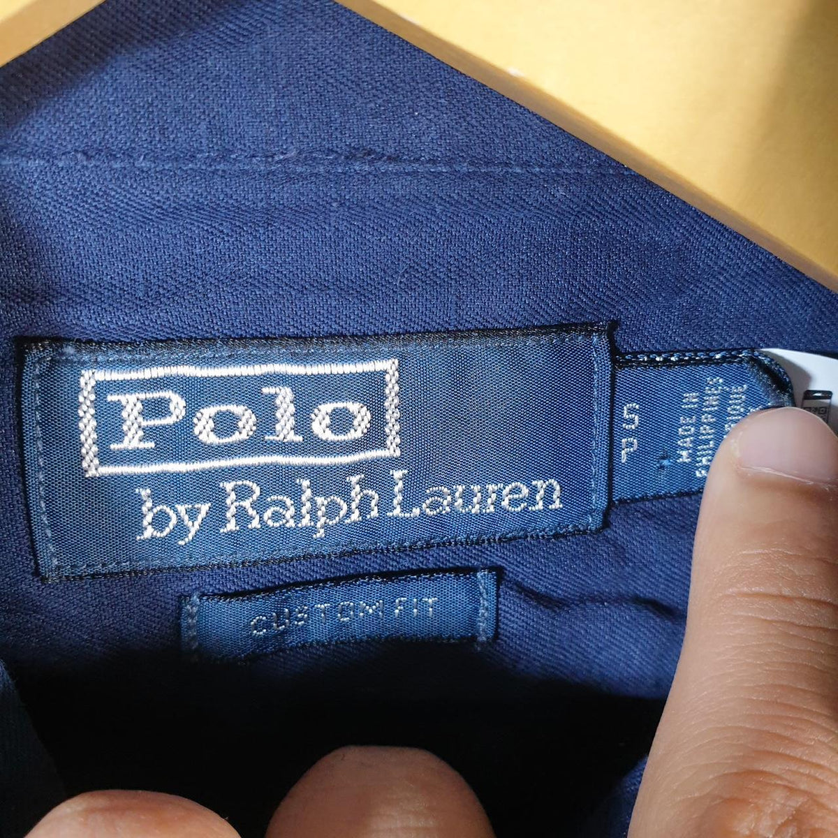 Vintage Ralph Lauren Button Down Shirt Men’s Small Navy Blue Custom Fit Cotton Pockets