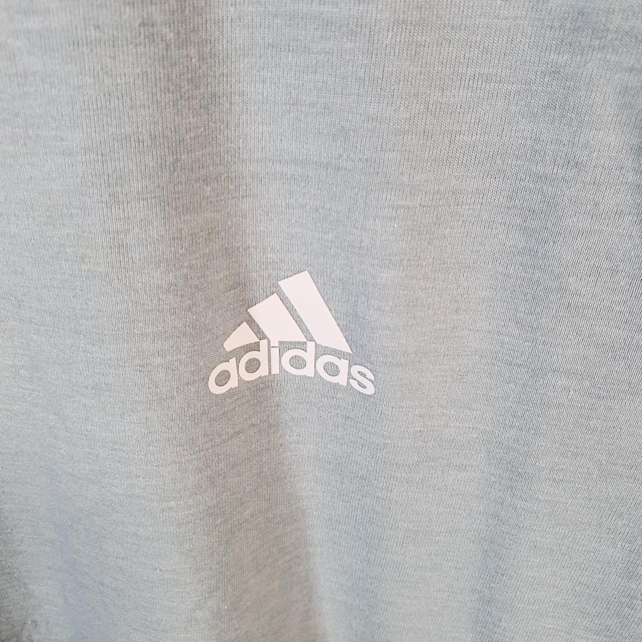 Vintage Adidas PrimeGreen T Shirt Men’s Medium Blue Three Stripes Logo Athletic