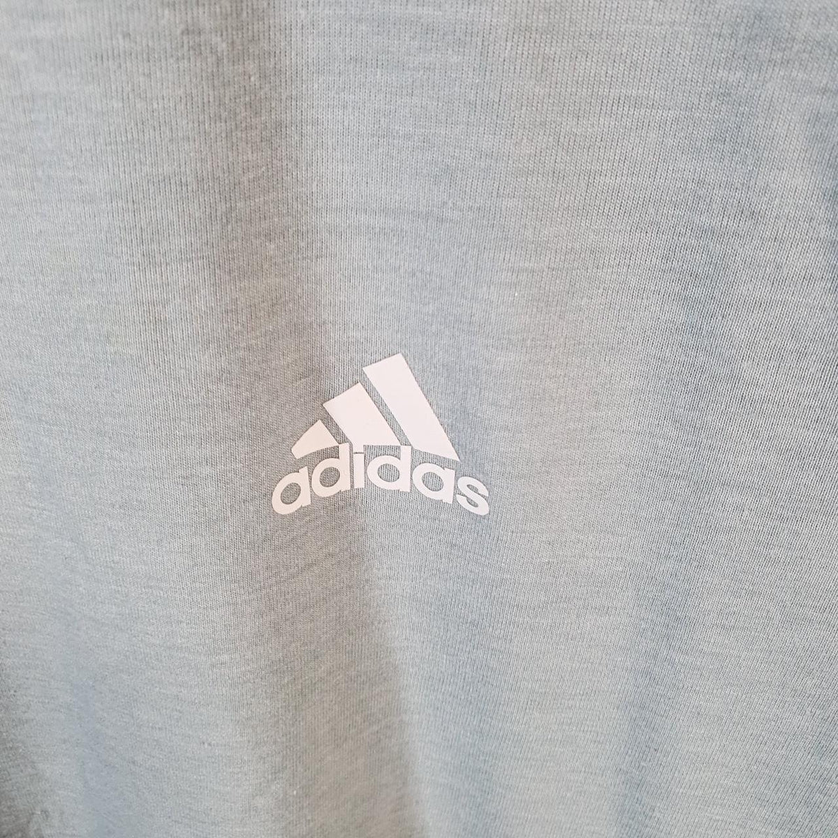 Vintage Adidas PrimeGreen T Shirt Men’s Medium Blue Three Stripes Logo Athletic