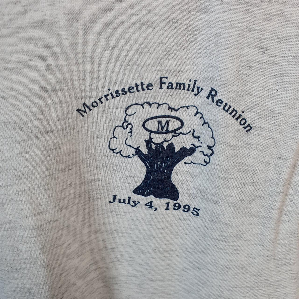 Vintage Oneita Power Morrisette Family 1995 Single Stitch T Shirt Men’s Small Grey C9387