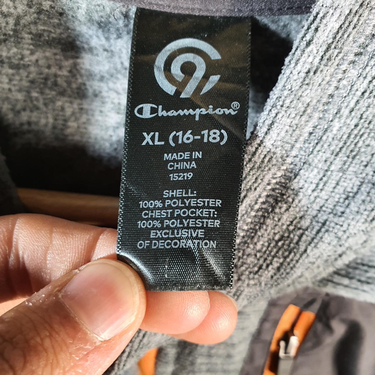 Vintage Champion 1/4 Zip Sweatshirt Womens XL Grey Pullover Logo