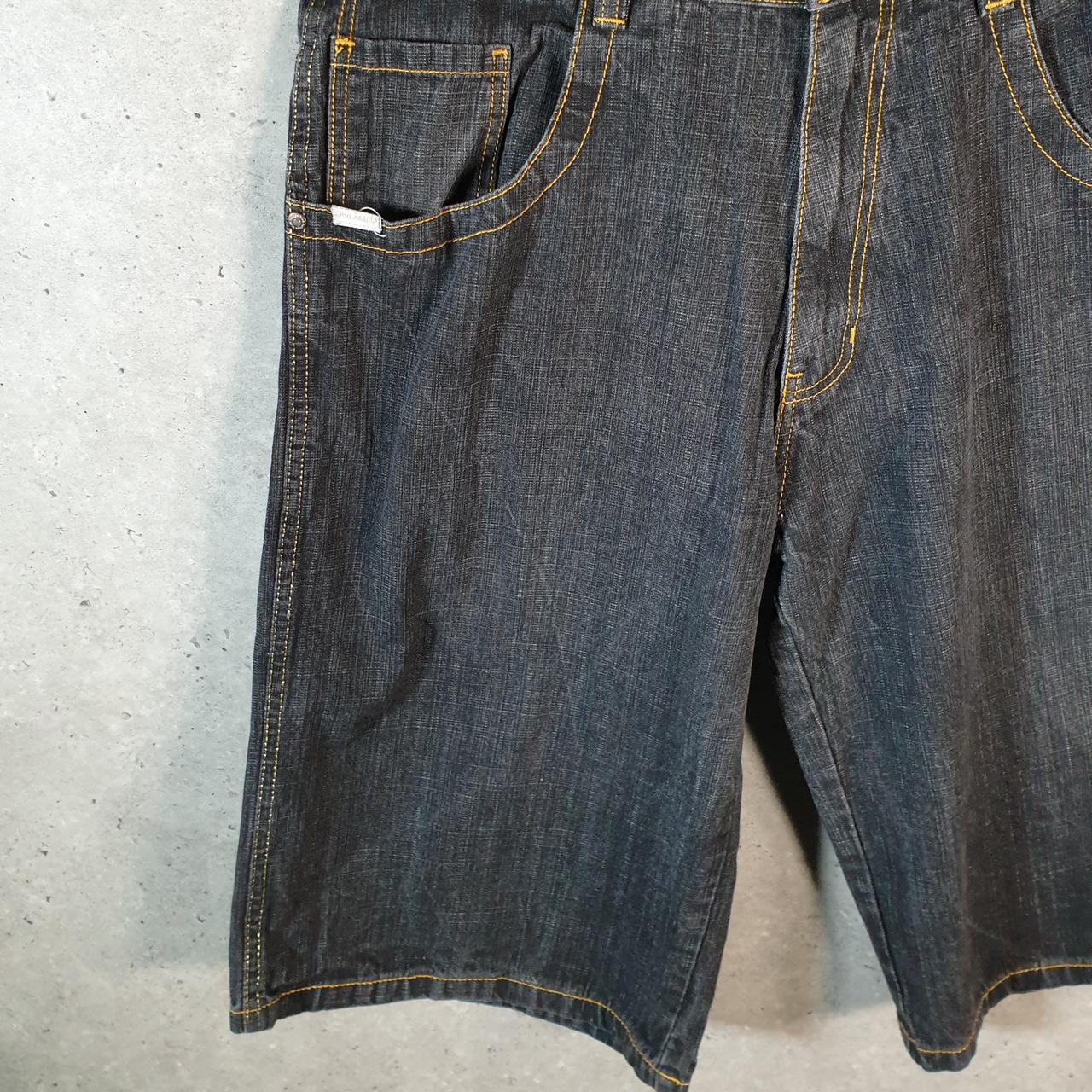 Vintage 5ive Jungle Baggy Y2K Hip Hop Jeans Shorts Jorts Mens W38 Grey Denim USA Big Fish Vintage