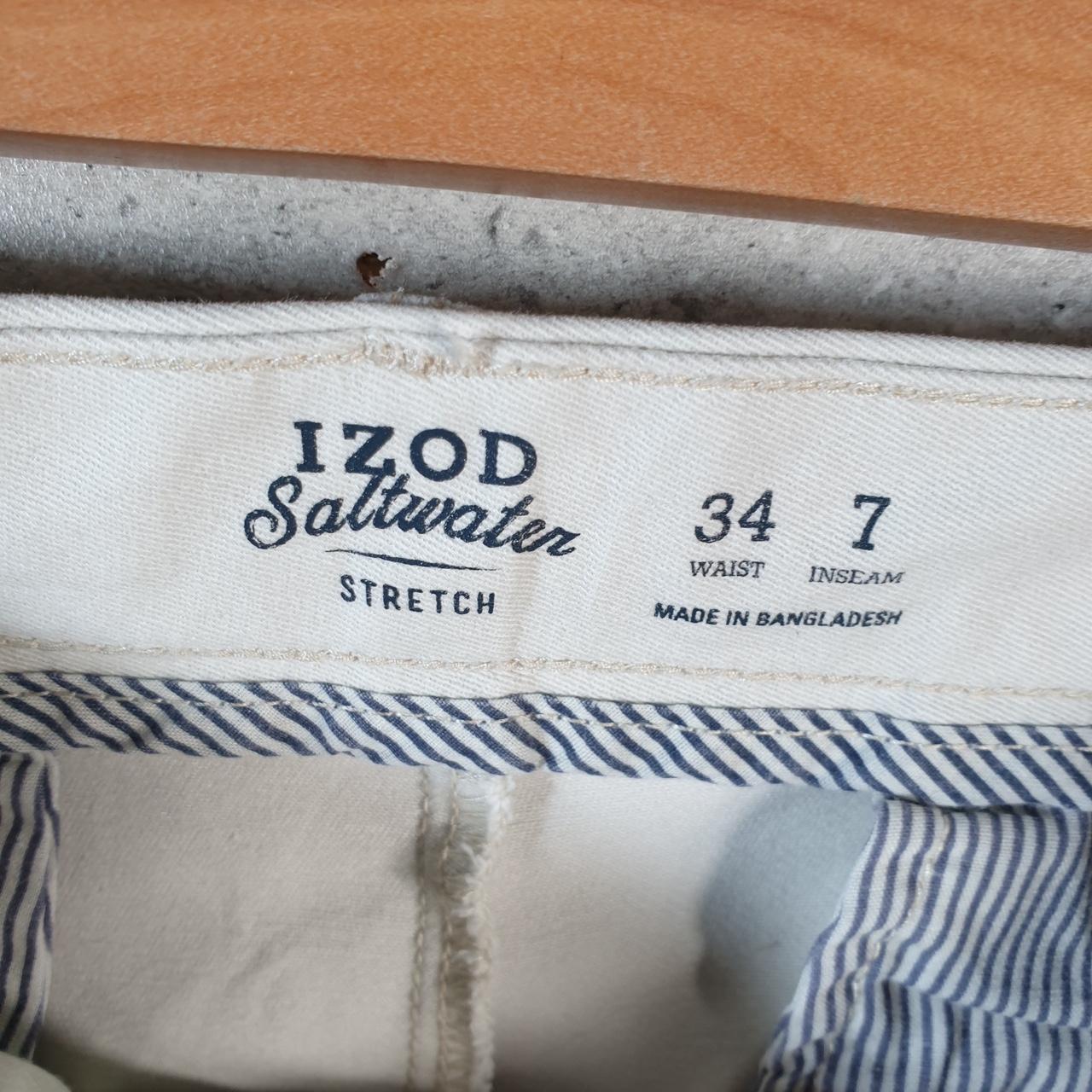 Vintage Izod Golf Chino Shorts Jorts Cargo Men’s W34 White Baggy Cotton