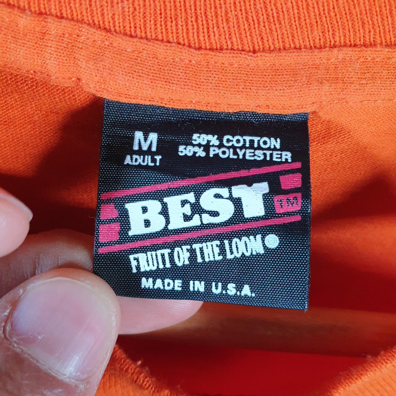 Vintage Fruit of the Loom PNC Bank 90s USA Single Stitch T Shirt Men’s Medium Orange C8396