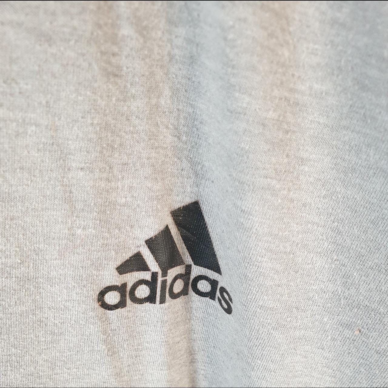 Vintage Adidas Go To Performance T Shirt Men’s Large Grey Three Stripes Logo Athletic