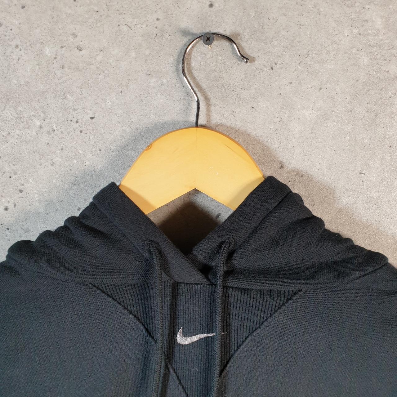 Vintage Nike Club Embroidered Hoodie Womens XS Black Swoosh Y2K Pullover