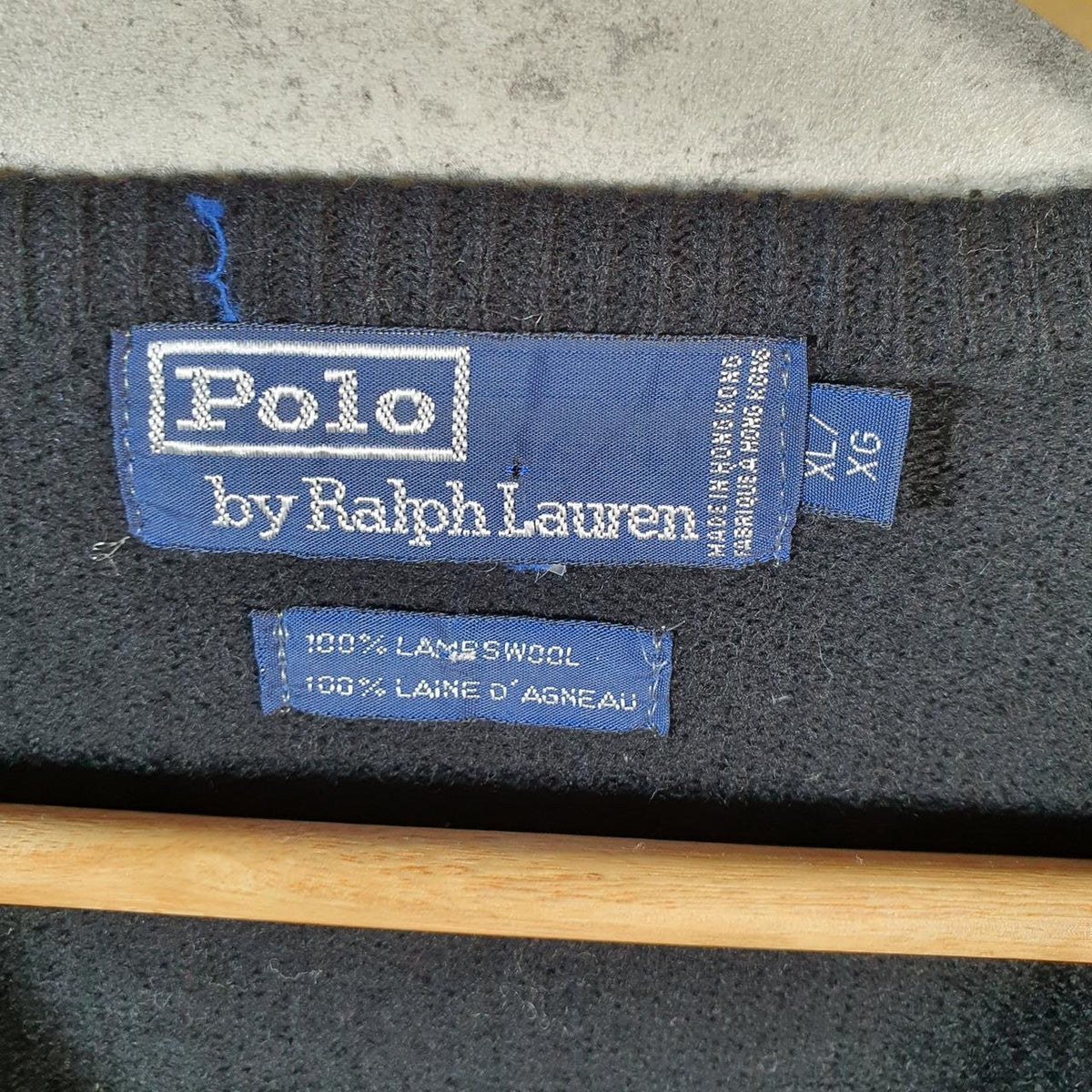 Vintage Ralph Lauren Polo Lambswool Sweatshirt Men’s XL Black Pullover Pony C8861