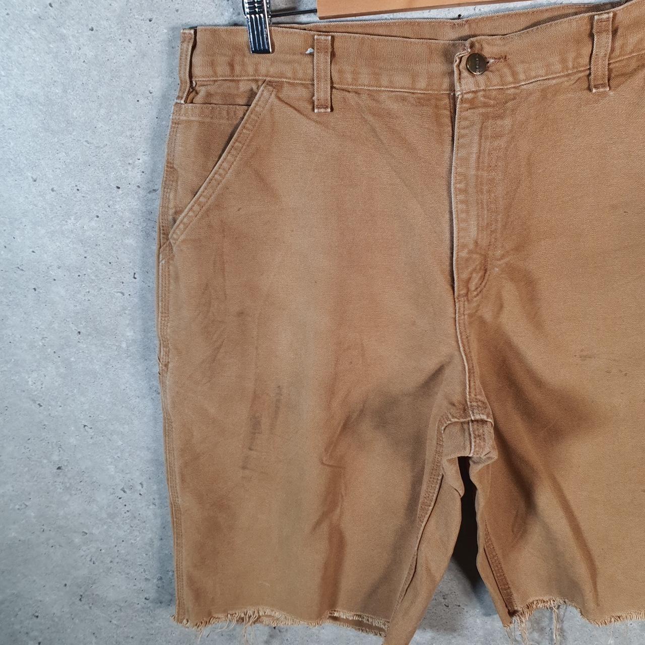 Vintage Carhartt Baggy Carpenter Shorts Jorts Cargo Men’s W36 Brown Dungaree Fit Workwear A4835