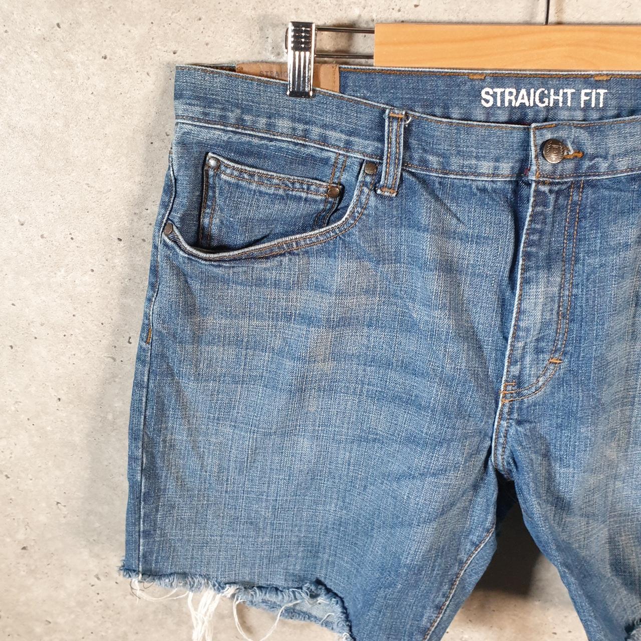 Vintage Chaps Ralph Lauren Cut Off Baggy Shorts Jorts Cargo Womens W40 Blue Relaxed Denim