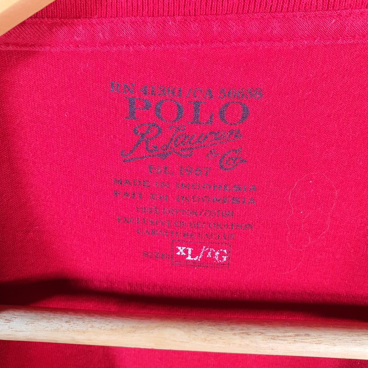 Vintage Ralph Lauren Polo Sport T Shirt Men’s XL Red  Classic Fit Embroidered Pony C8720
