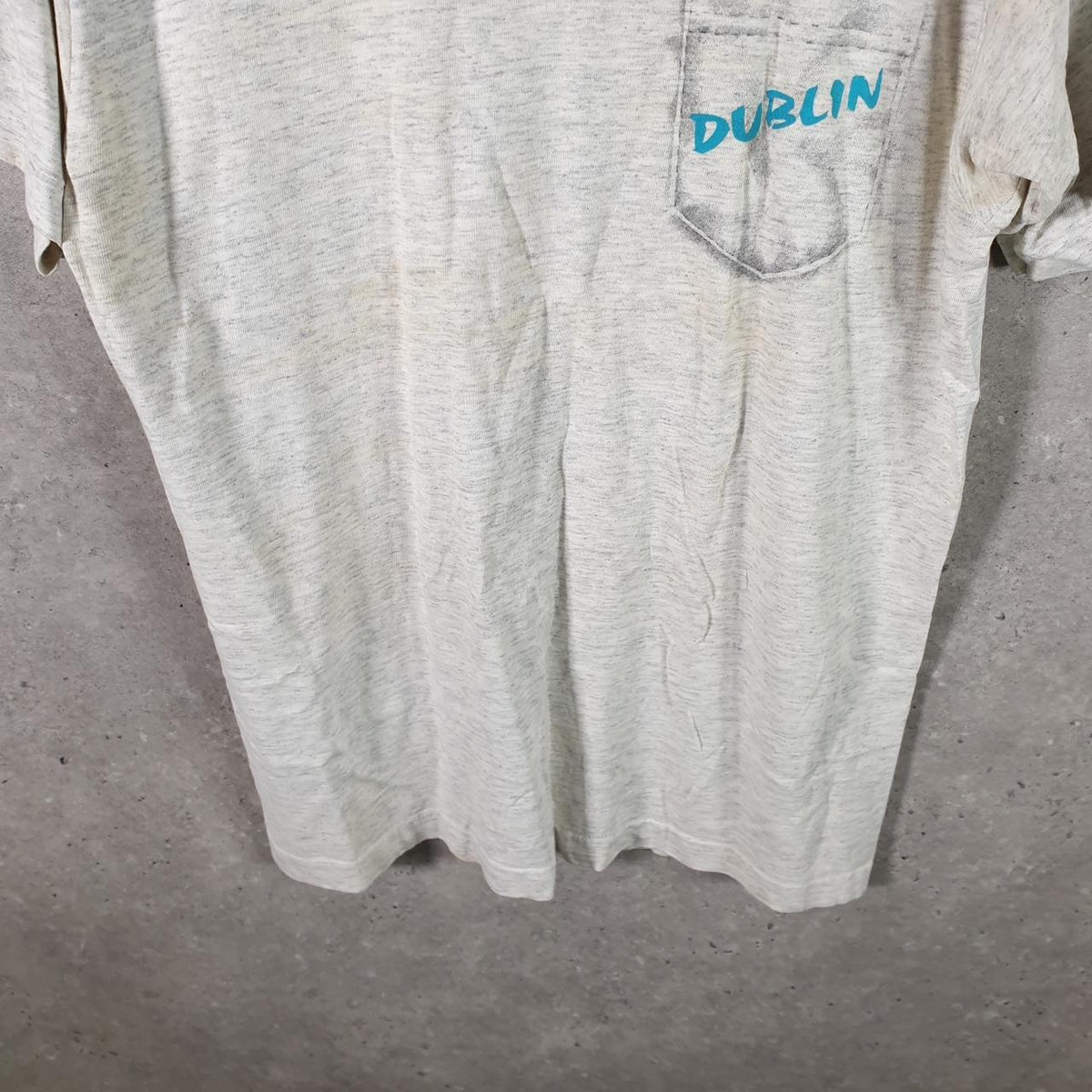 Vintage Best Fruit of the Loom Dublin Graphic USA Single Stitch T Shirt Men’s Medium Grey Big Fish Vintage
