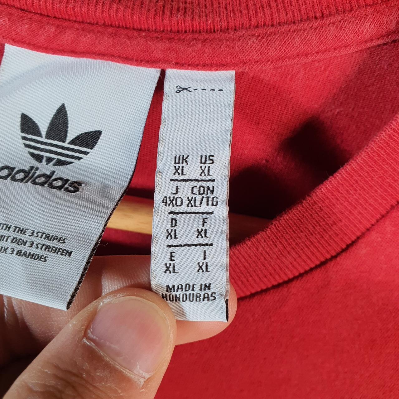 Vintage Adidas Trefoil Retro T Shirt Men’s XL Red Three Stripes Logo