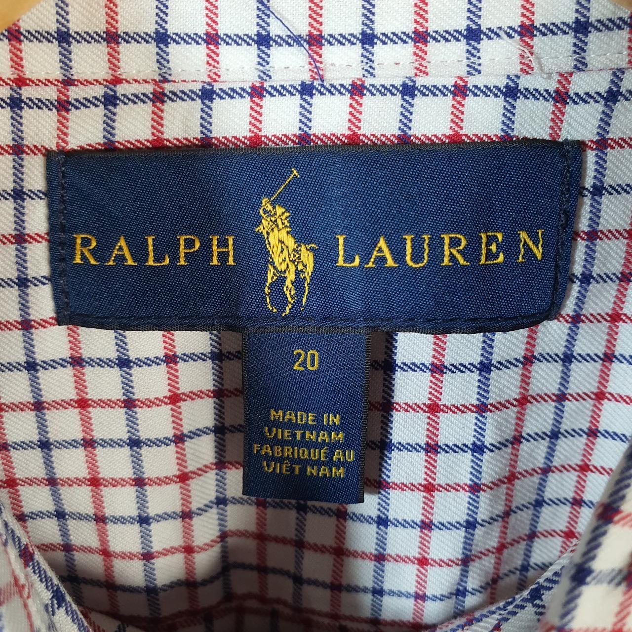 Vintage Ralph Lauren Button Down Shirt Womens Medium Red Checkered Classic Fit Cotton Pony