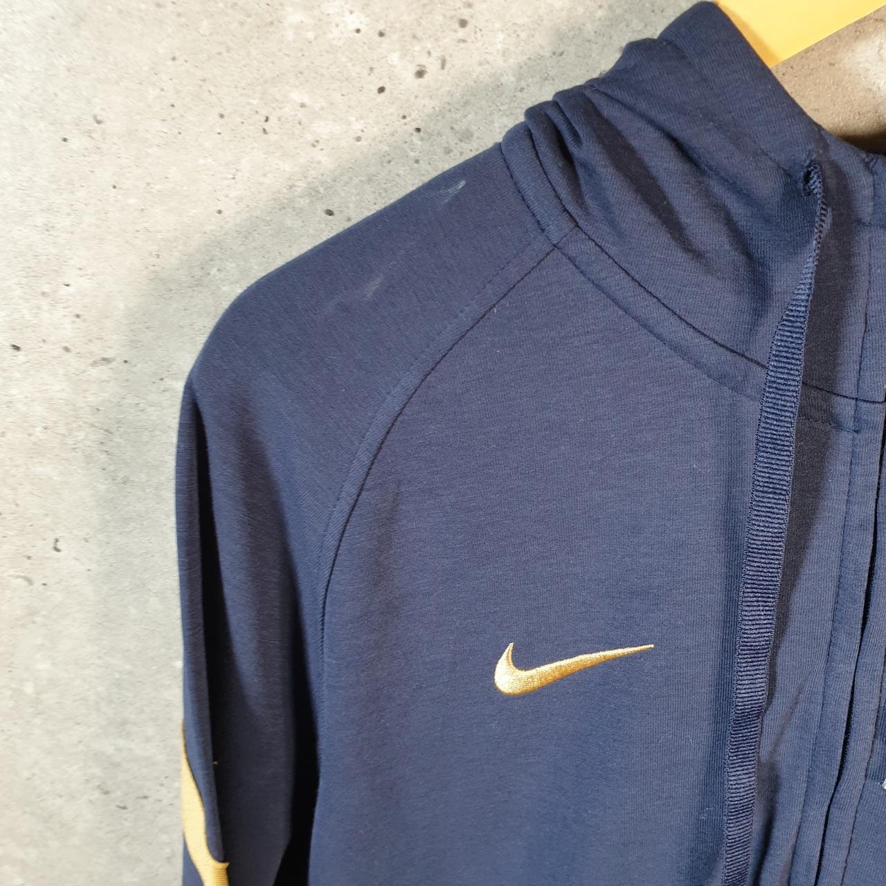 Vintage Nike Dri Fit USA Hoodie Men’s Medium Navy Blue Swoosh Y2K Full Zip