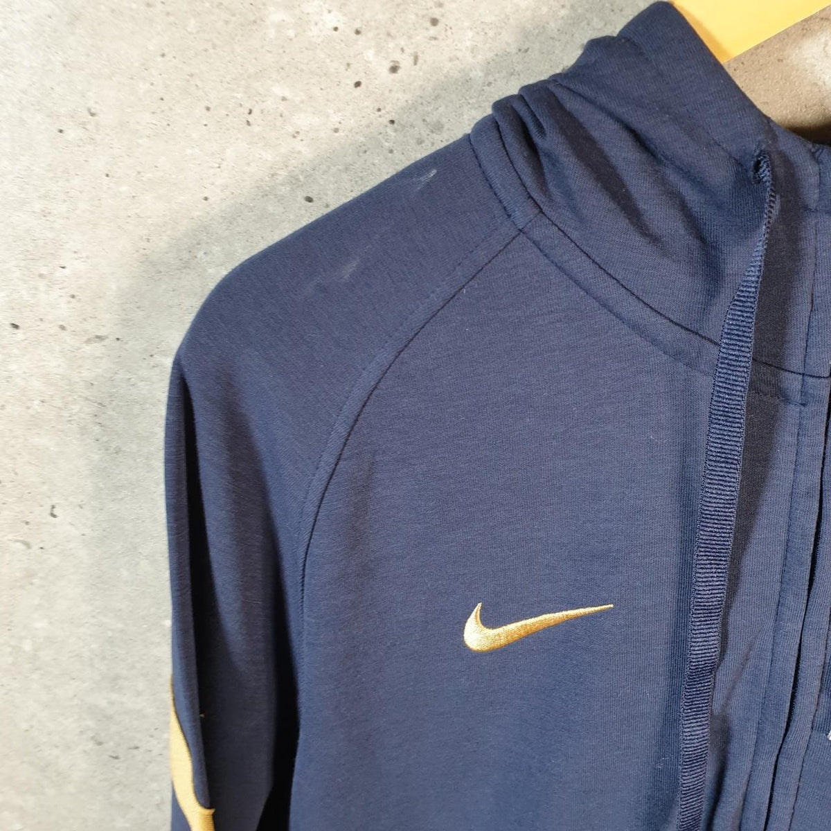 Vintage Nike Dri Fit USA Hoodie Men’s Medium Navy Blue Swoosh Y2K Full Zip