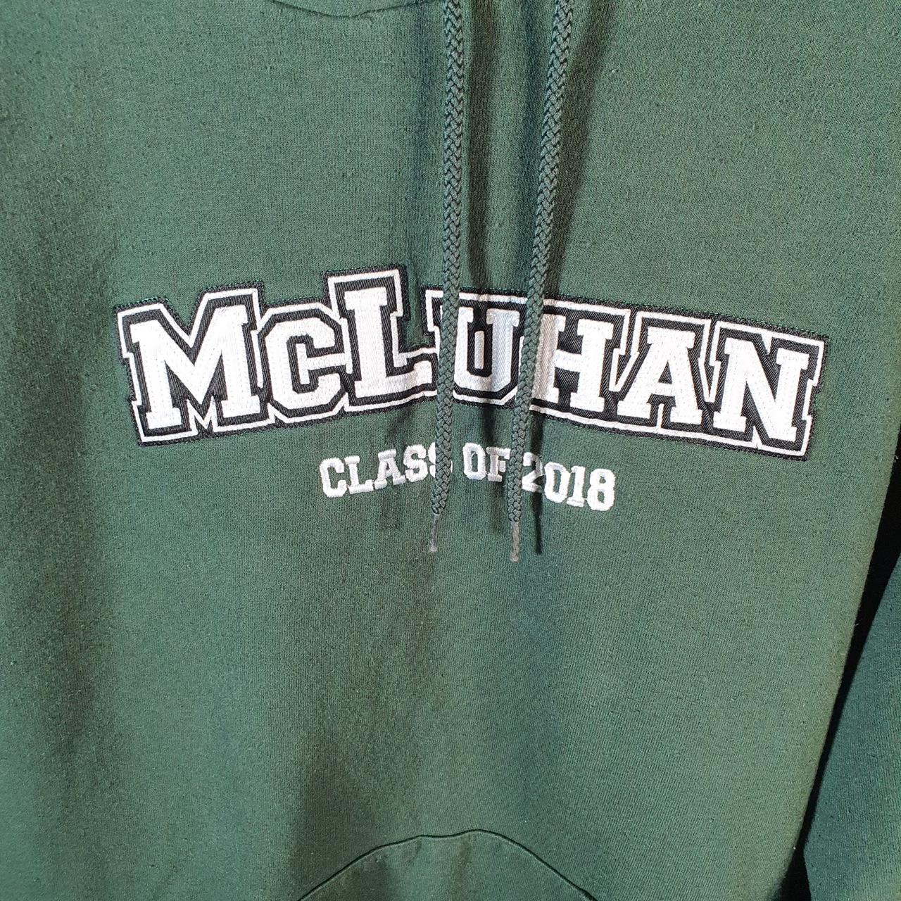 Vintage Champion Hoodie Men’s Medium Green Pro Sport Pullover McLuhan Class 2018