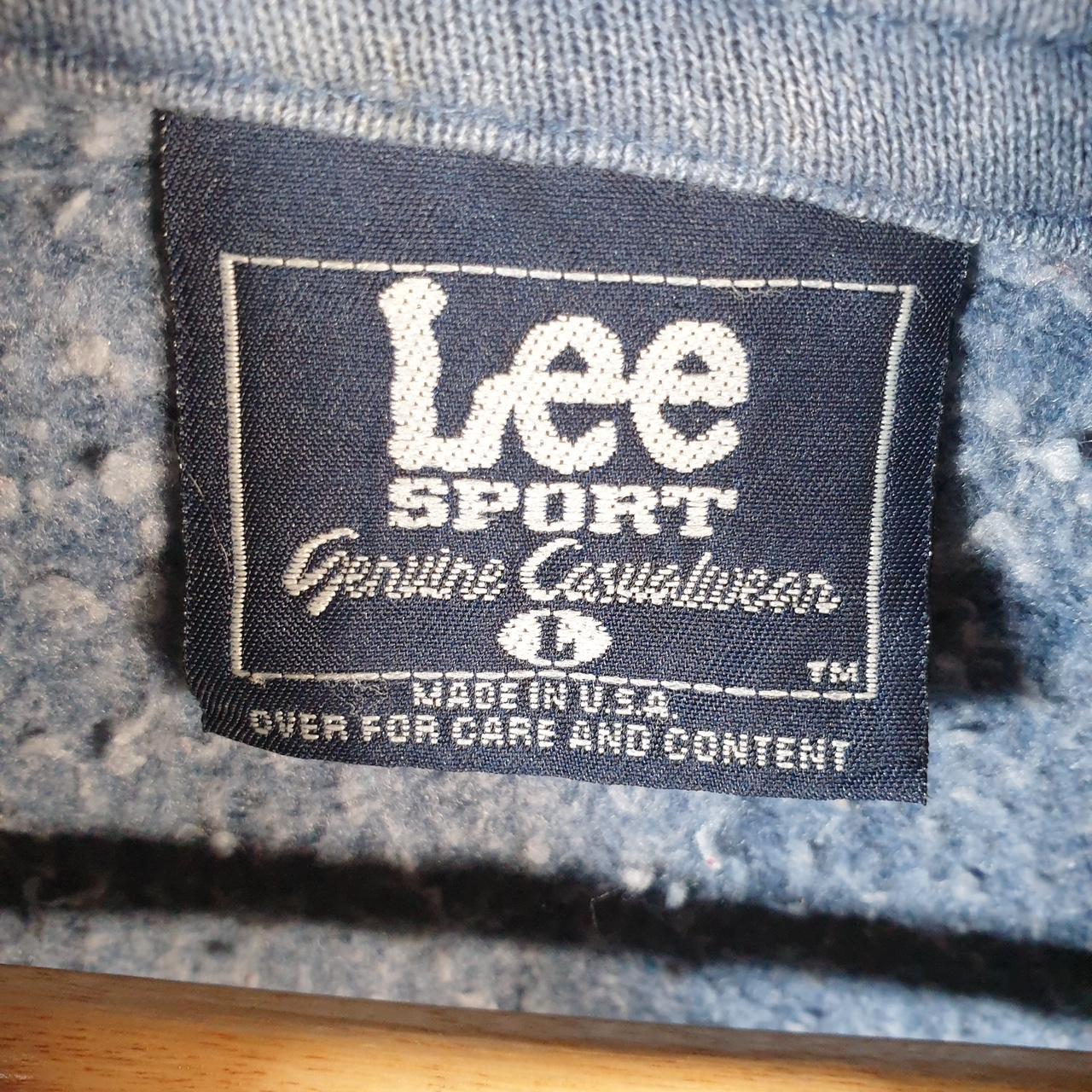 Vintage Lee Sport Made In USA Sweatshirt Men’s Large Blue 1/4 Zip Blank Baggy