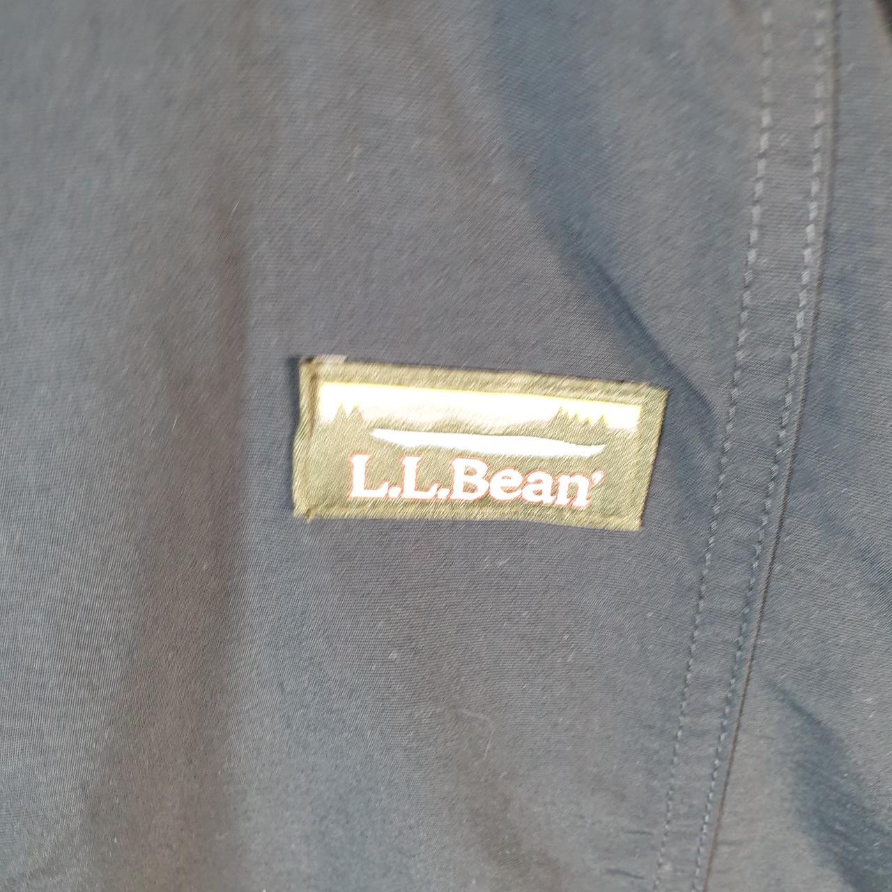 Vintage L.L. Bean Aztec Outdoors Nylon Jacket Mens M Black Full Zip Waterproof