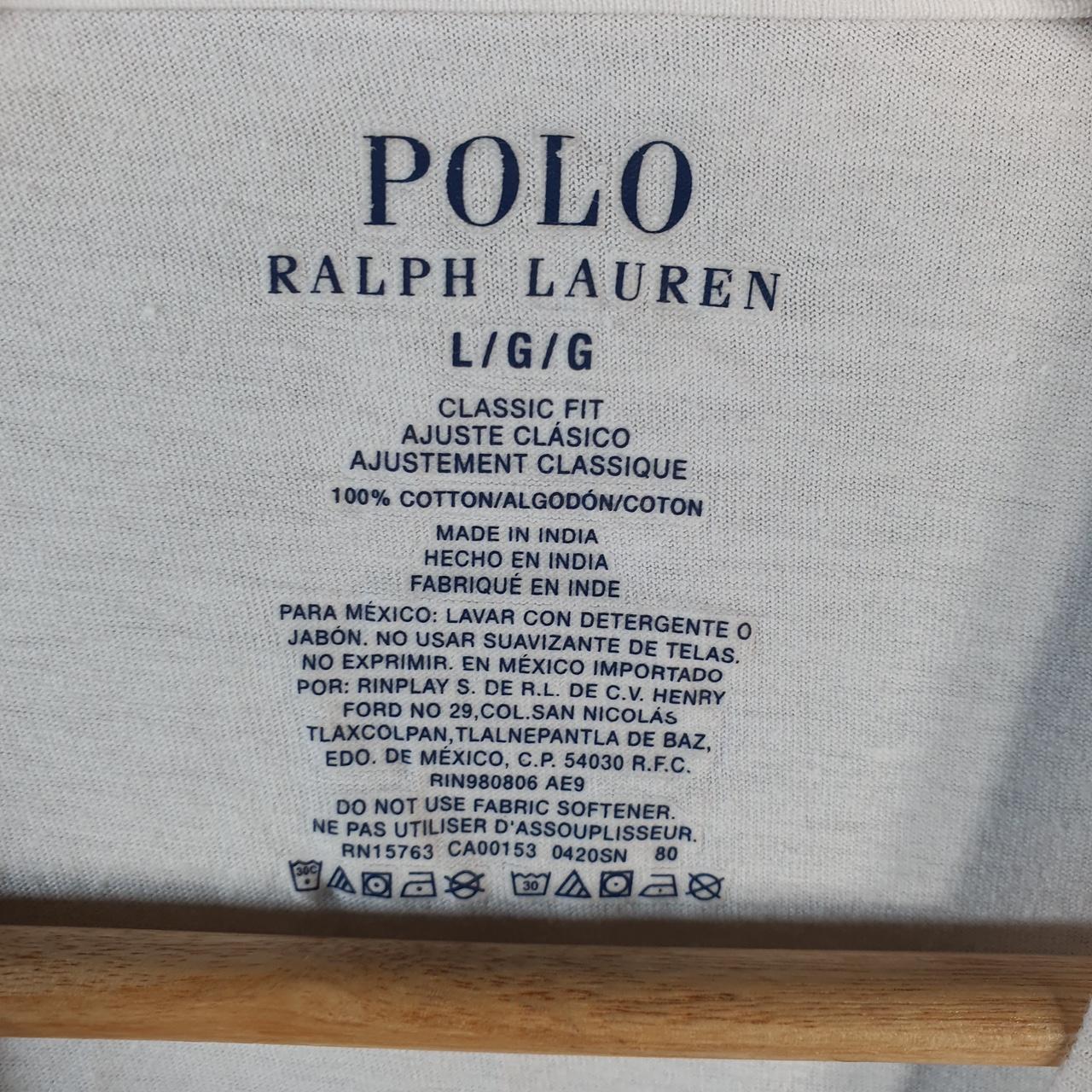 Vintage Ralph Lauren Polo Sport T Shirt Men’s Large White Classic Fit Embroidered Pony C8676