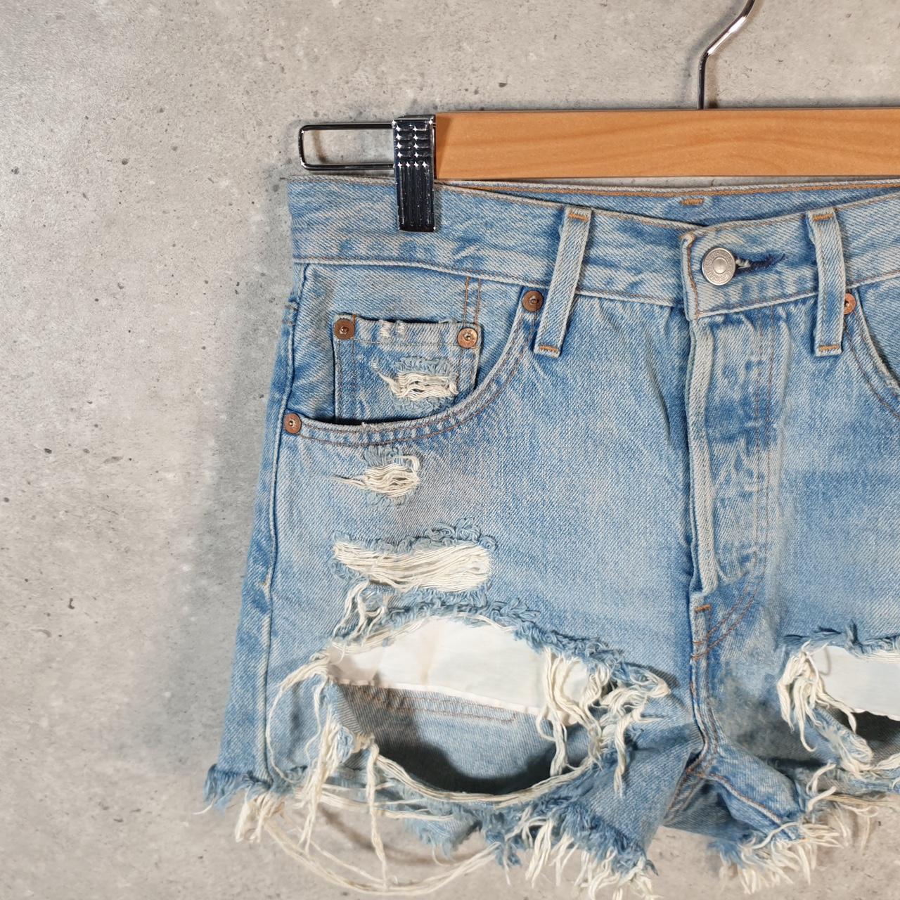 Vintage Levi’s 501 Baggy Shorts Jorts Cargo Womens W24 Blue Relaxed Denim