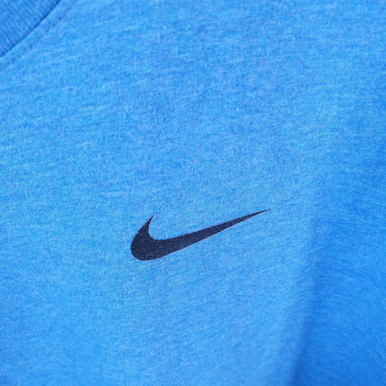 Vintage Nike Dri Fit T Shirt Men’s Medium Blue Logo Printed Swoosh Athletic
