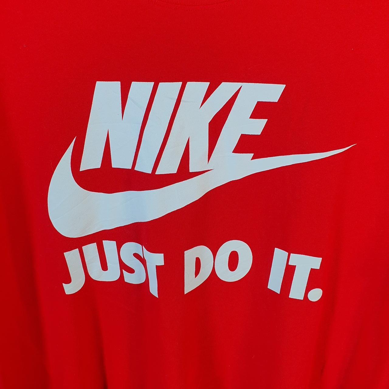 Vintage Nike Dri Fit T Shirt Men’s Large Red Logo Swoosh Loose Fit Athletic