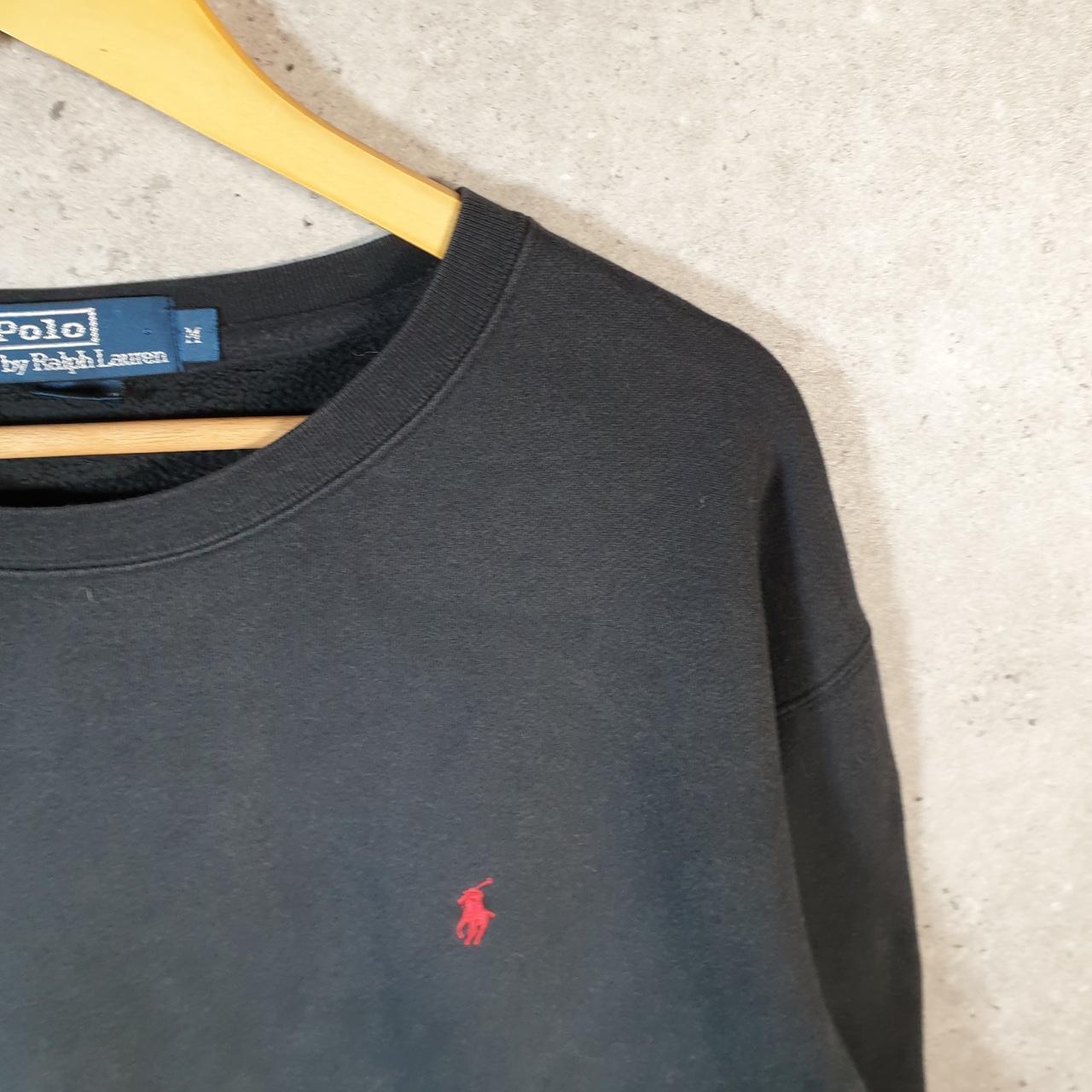 Vintage Ralph Lauren Polo Sweatshirt Men’s Medium Black Cotton Pullover Pony
