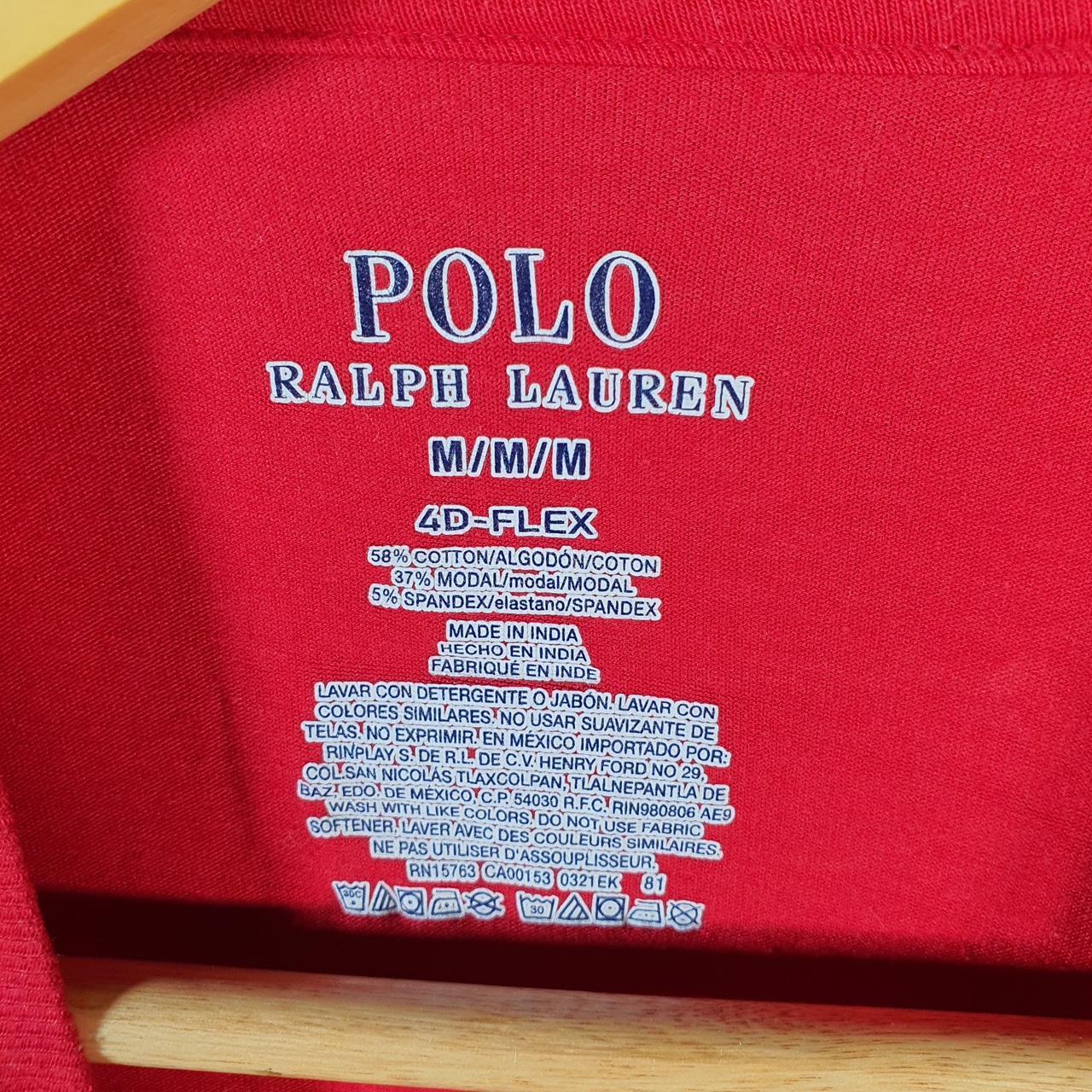 Vintage Ralph Lauren Polo T Shirt Men’s Medium Red Embroidered Pony 4D Flex Fit C9140