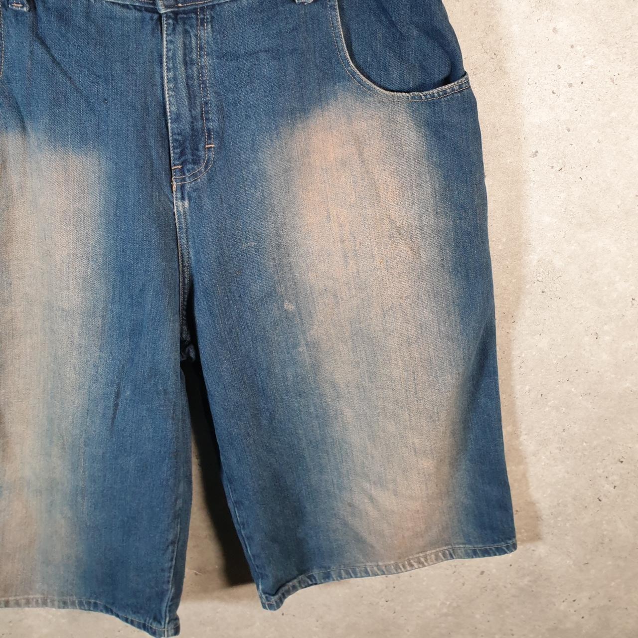 Vintage American Baggy Y2K Hip Hop Jeans Shorts Jorts Mens W42 Blue Denim USA Big Fish Vintage