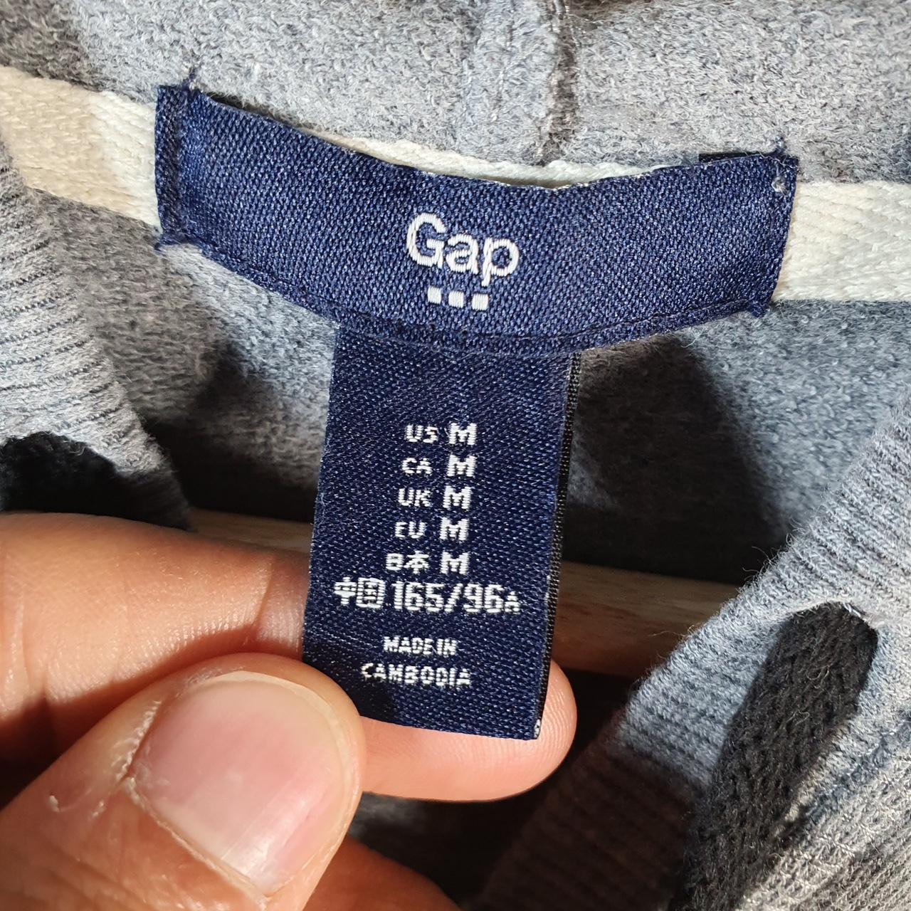 Vintage Gap All Over Print Hoodie Womens Medium Grey Y2K Full Zip Logo