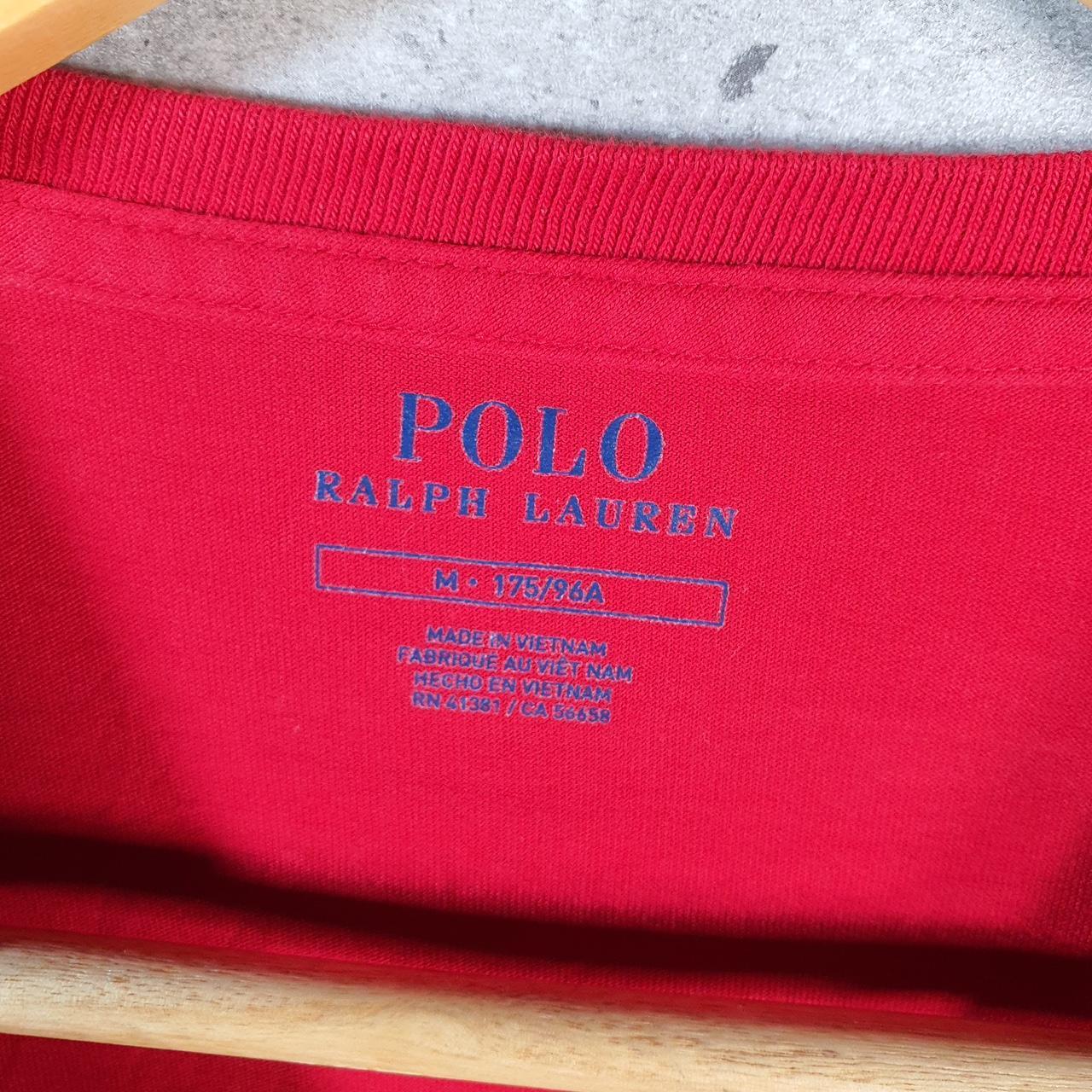 Vintage Ralph Lauren Polo Sport T Shirt Men’s Medium Red Classic Fit Embroidered Pony C8632