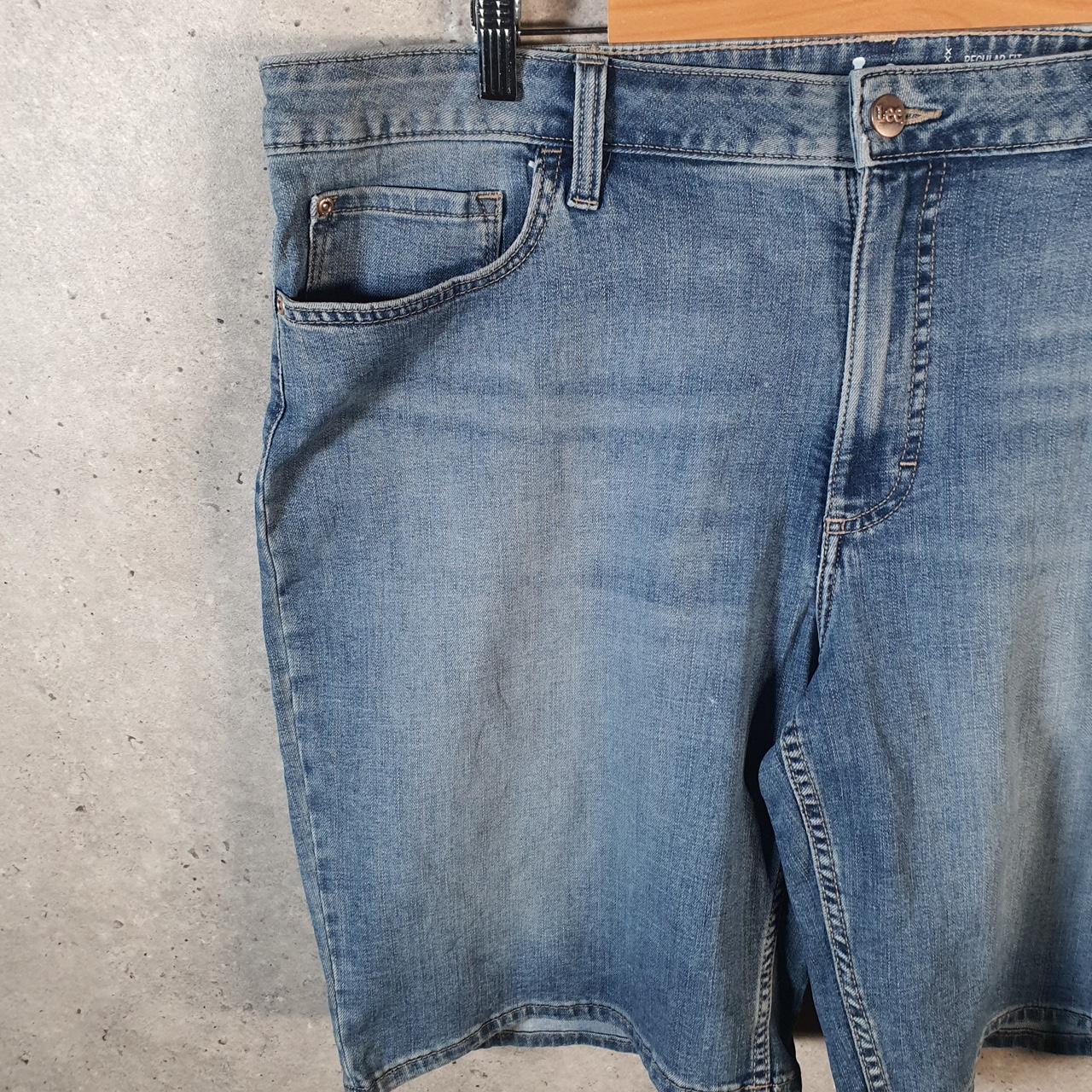 Vintage Lee Baggy Shorts Jorts Cargo Womens W40 Blue Denim Relaxed Cargo