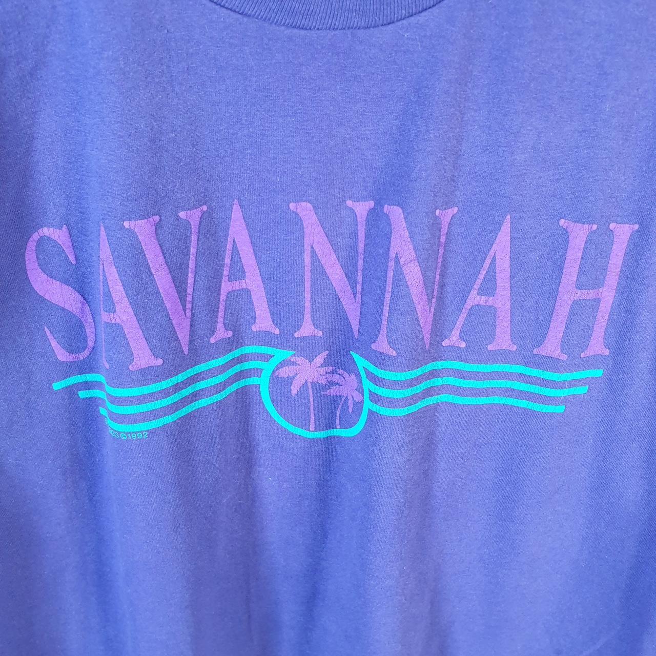 Vintage Hanes Savannah 1992 USA Single Stitch T Shirt Men’s Large Purple