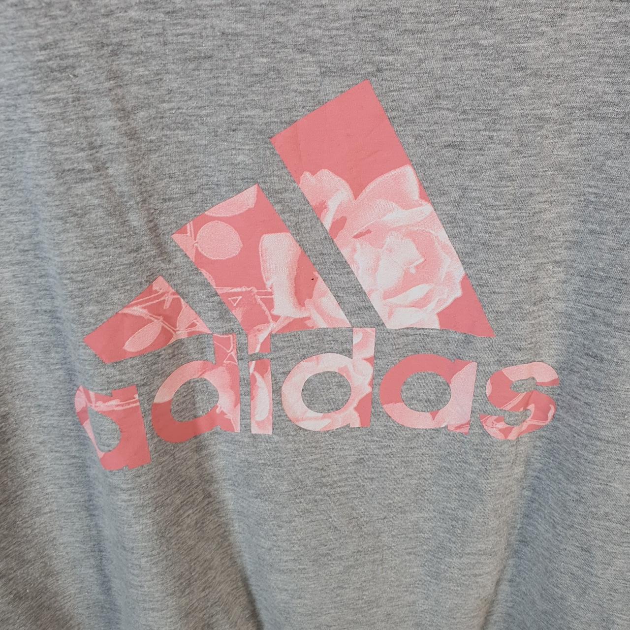 Vintage Adidas Amplifier T Shirt Womens Large Grey Three Stripes Logo Athletic