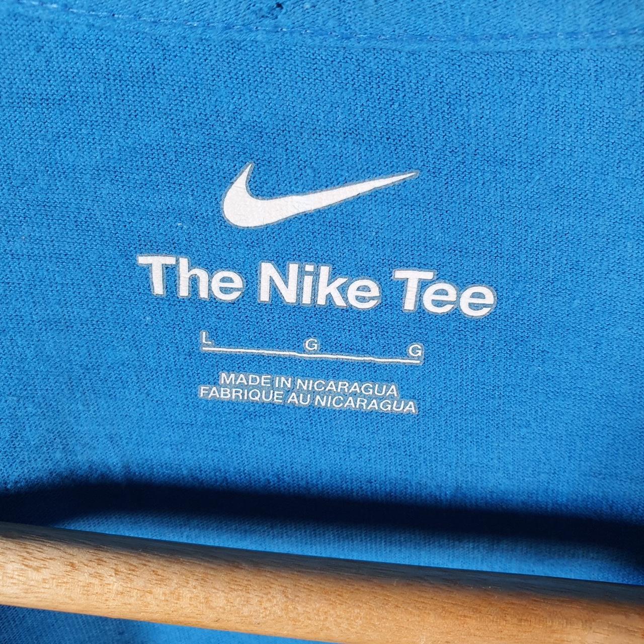 Vintage Nike Just Do It T Shirt Men’s Large Blue Printed Single Swoosh Logo Athletic Big Fish Vintage