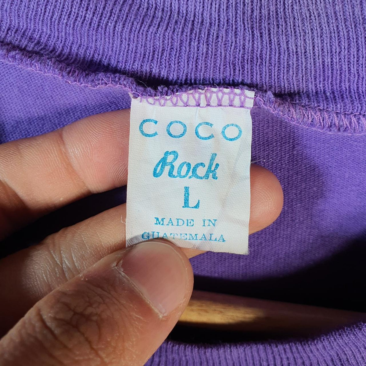Vintage Coco Rock Guatemala 1991 USA Single Stitch T Shirt Men’s Large Purple