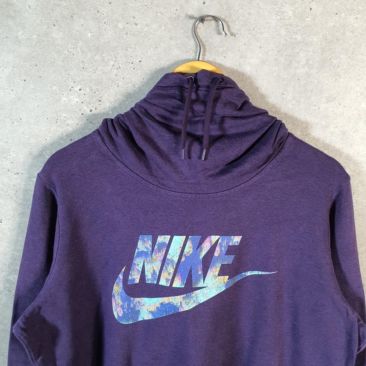 Vintage Nike Club Hoodie Womens XL Purple Swoosh Y2K Pullover Logo